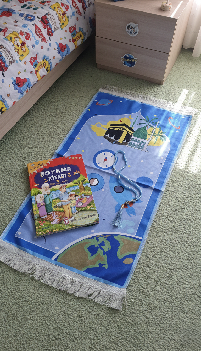 Çocuklara Namazı Sevdiren Set Uzay Temalı - Oyuncak, Tespih ve Boyama Kitabı Hediyeli